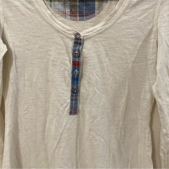 Patagonia White and Tan Long Sleeve Buttoned T-Shirt Organic Cotton Size S - Picture 4 of 14